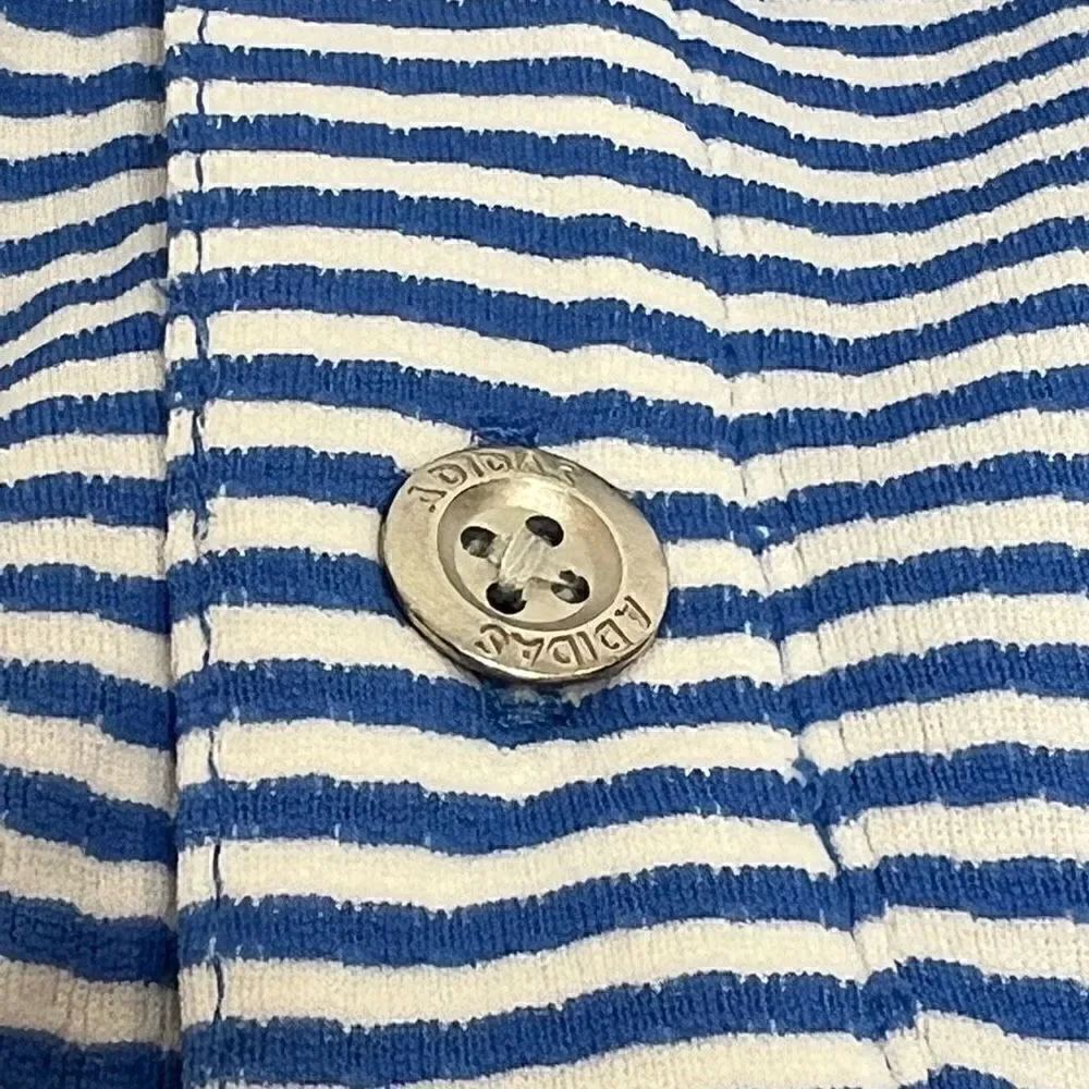 Adidas climachill blue tonal striped golf polo shirt size M